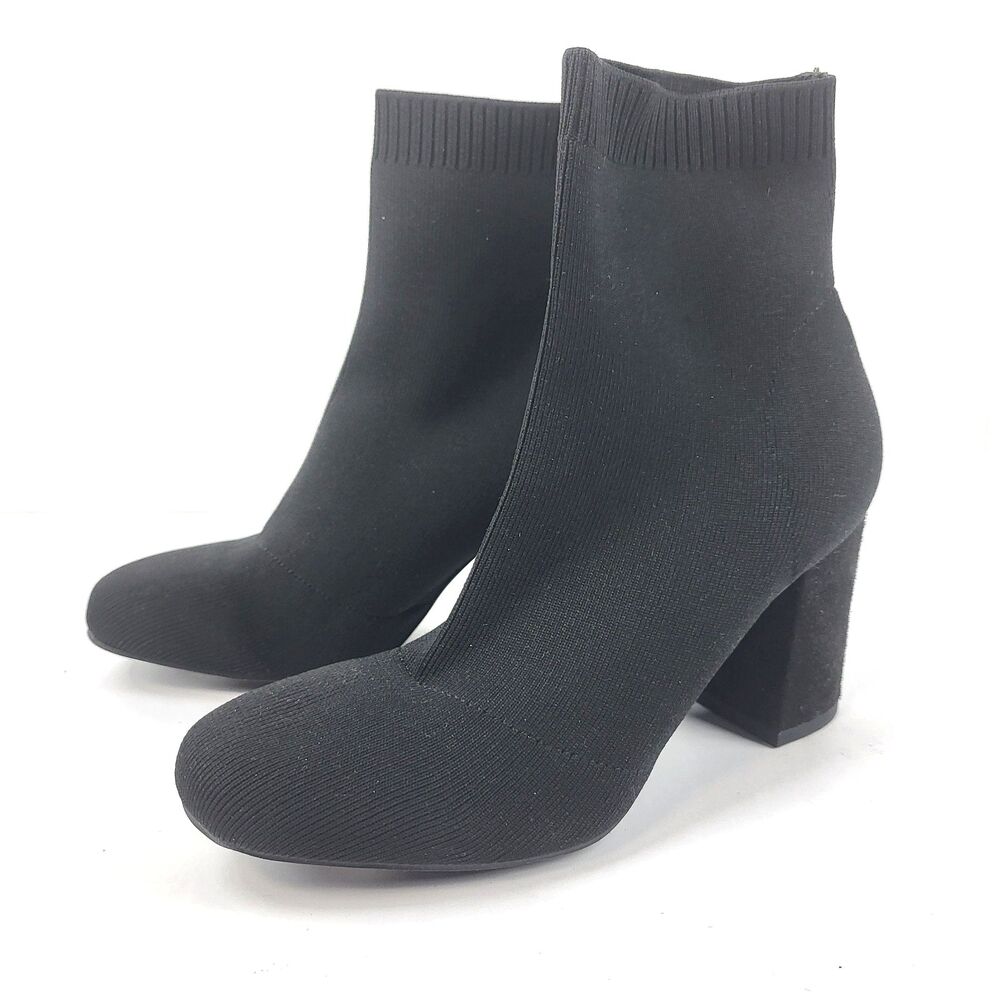 MIA Erika Pull On Ankle Boot Bootie Women's size 6.5 M Black Flyknit